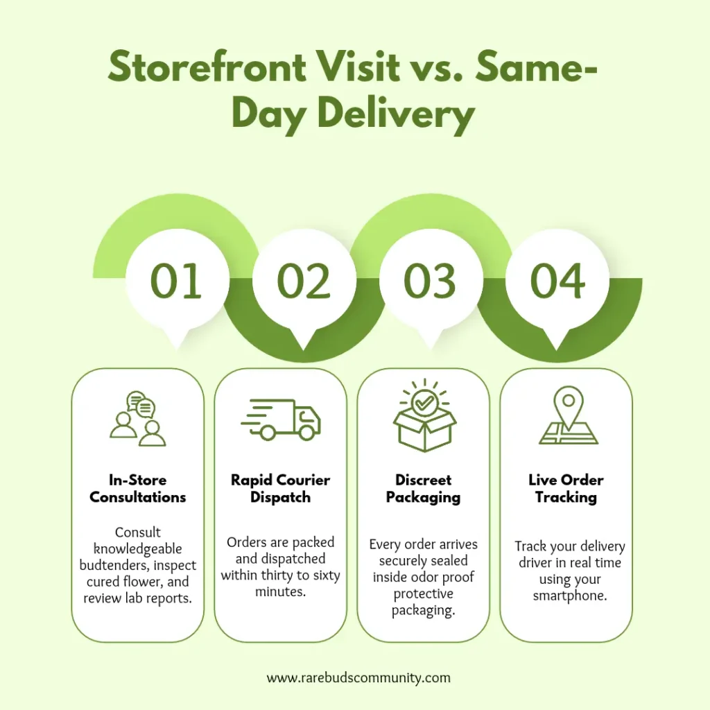 Discreet tamper-evident smell-proof delivery package for same-day Washington DC cannabis courier service